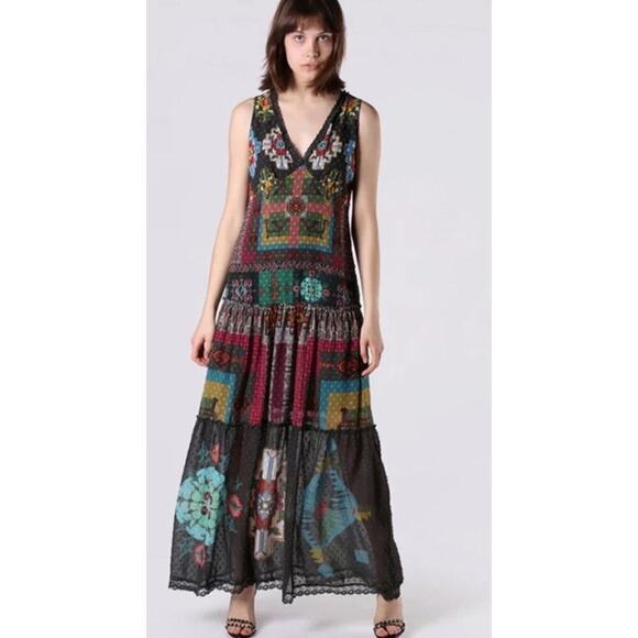 Desigual NWT Nicole Aztec Southwestern Print Boho Maxi Dress Womens US 8 42 - Picture 9 of 10